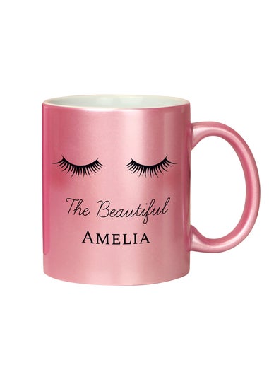 Personalised Memento Company Eyelashes Pink Mug