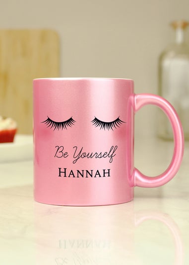 Personalised Memento Company Eyelashes Pink Mug