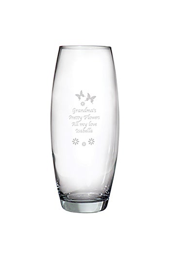 Personalised Memento Company Butterflies & Flowers Clear Bullet Vase