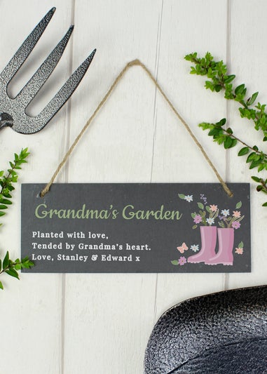 Personalised Memento Company Garden Black Slate Sign