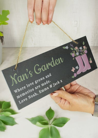 Personalised Memento Company Garden Black Slate Sign