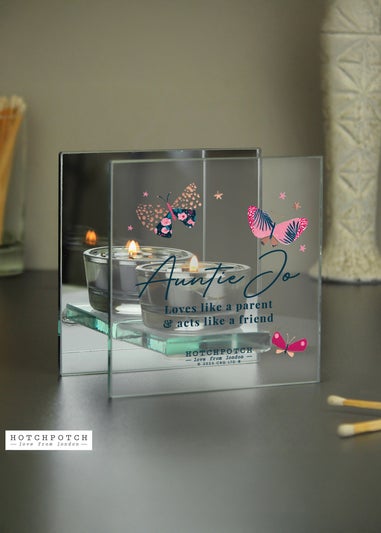 Personalised Memento Company Hotchpotch Butterfly Clear Mirrored Tealight Holder