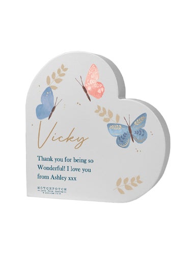 Personalised Memento Company Hotchpotch Butterfly Grey Heart Ornament