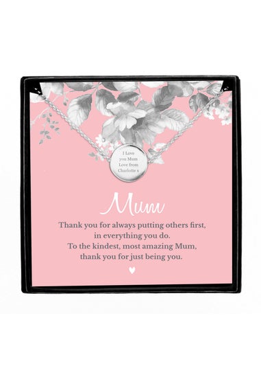 Personalised Memento Company Mum Sentiment Silver Tone Necklace & Box