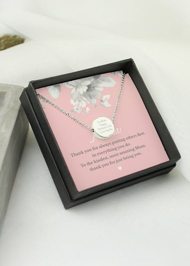 Personalised Memento Company Mum Sentiment Silver Tone Necklace & Box