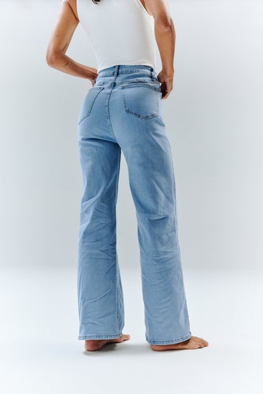 In The Style Petite Light Blue Isla Wide Leg Jeans