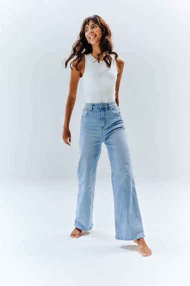 In The Style Light Blue Isla Wide Leg Jeans