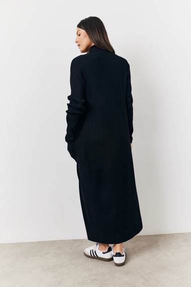 In The Style Black Fine Gauge Knit Co-Ord Longlined Cardigan