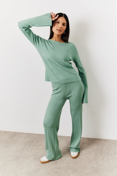 In The Style Sage Fine Gauge Knit Round Neck Co-Ord Top