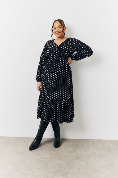 In The Style Black Check Mini Smock Dress