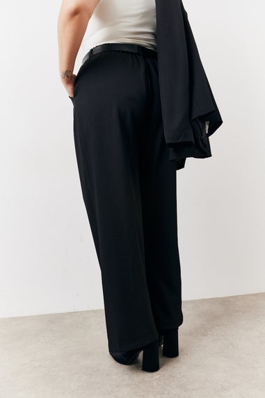 In The Style Black Elastic Waist Back Trouser