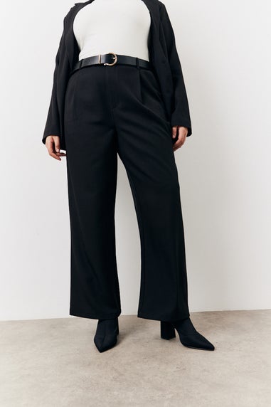 In The Style Black Elastic Waist Back Trouser