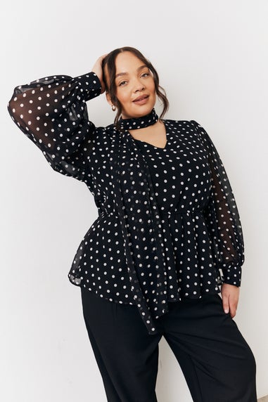 In The Style Multi Polka Dot Blouse