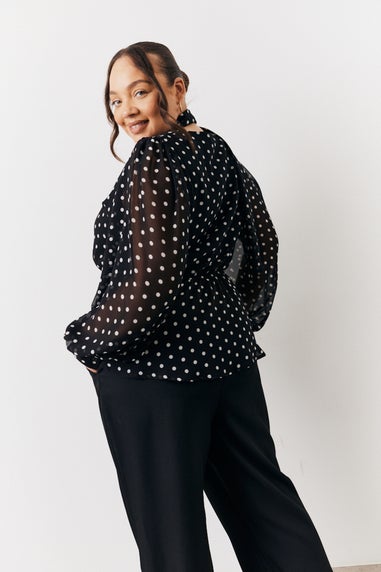 In The Style Multi Polka Dot Blouse