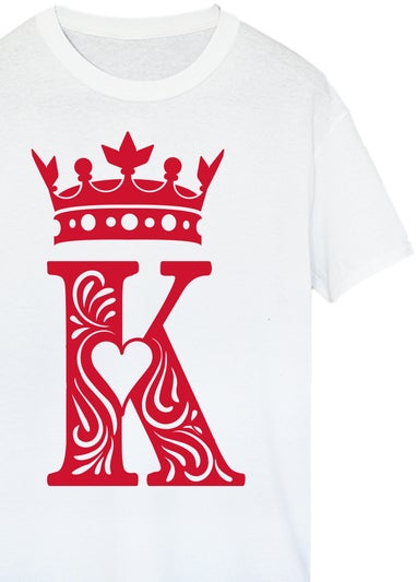 Brands In Valentine's Day King Of Hearts Adult White T-Shirt