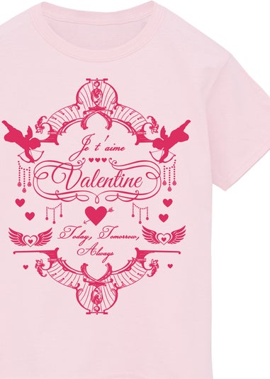 Brands In Valentine's Day Je T'aime Kids Pink T-Shirt (3-13 Years)