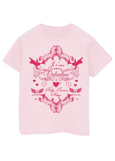 Brands In Valentine's Day Je T'aime Kids Pink T-Shirt (3-13 Years)