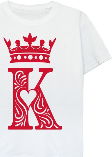 Brands In Valentine's Day King Of Hearts Kids White T-Shirt (3-13 Years)