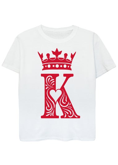 Brands In Valentine's Day King Of Hearts Kids White T-Shirt (3-13 Years)