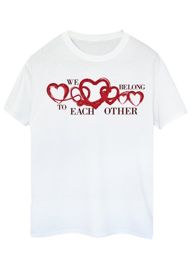 Brands In Valentine's Day We Belong To Each Other Adult White Boyfriend Fit T-Shirt