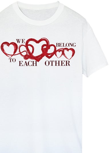 Brands In Valentine's Day We Belong To Each Other Adult White Boyfriend Fit T-Shirt