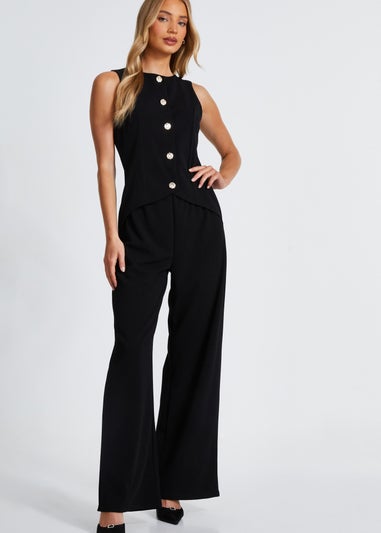 Quiz Black Waistcoat Jumpsuit