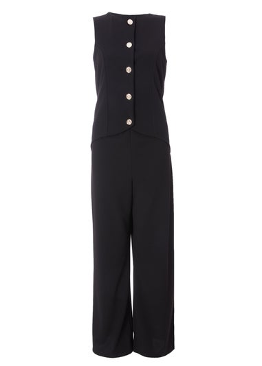 Quiz Black Waistcoat Jumpsuit