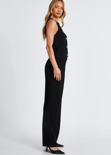 Quiz Black Waistcoat Jumpsuit