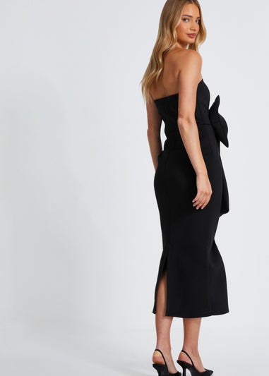 Quiz Black Strapless Bow Midaxi Dress