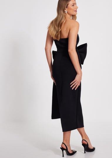 Quiz Black Strapless Bow Midaxi Dress
