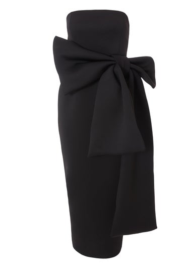 Quiz Black Strapless Bow Midaxi Dress