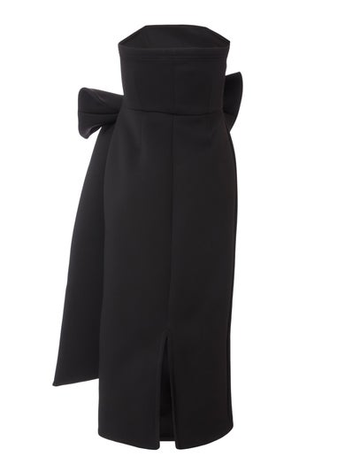 Quiz Black Strapless Bow Midaxi Dress