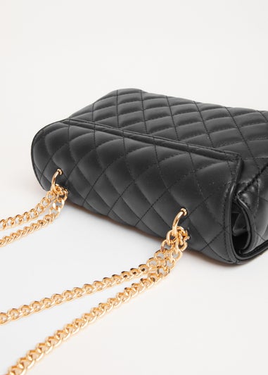 Quiz Black Quilted Cross Body Bag