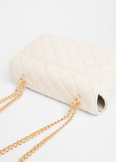 Quiz White Quilted Cross Body Bag