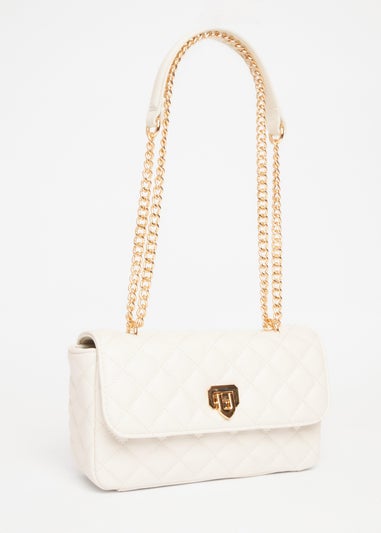 Quiz White Quilted Cross Body Bag