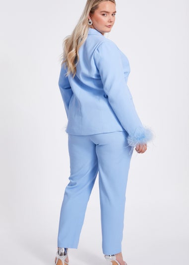 Quiz Blue Curve Tailored Trousers