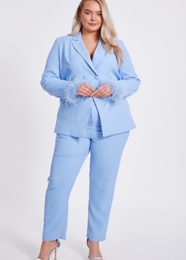 Quiz Blue Curve Tailored Trousers