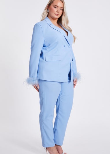 Quiz Blue Curve Tailored Trousers