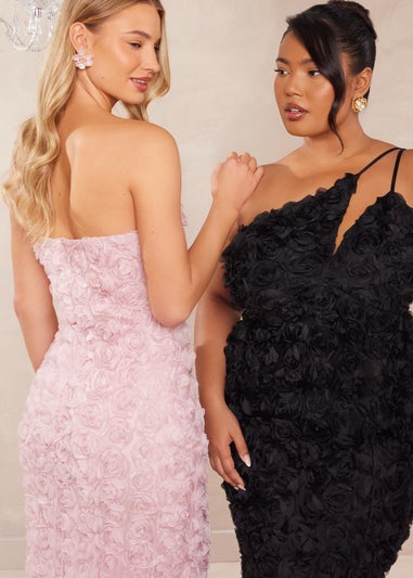 Quiz Pink One Shoulder Floral Maxi Dress