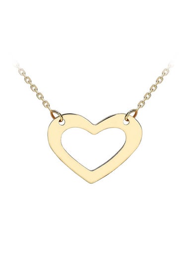 Golden Moments 9ct Yellow Gold Cutout-Heart Necklace