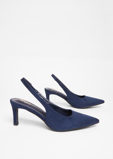 Quiz Navy Slingback Low Court Heels