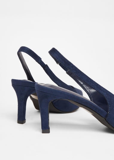 Quiz Navy Slingback Low Court Heels