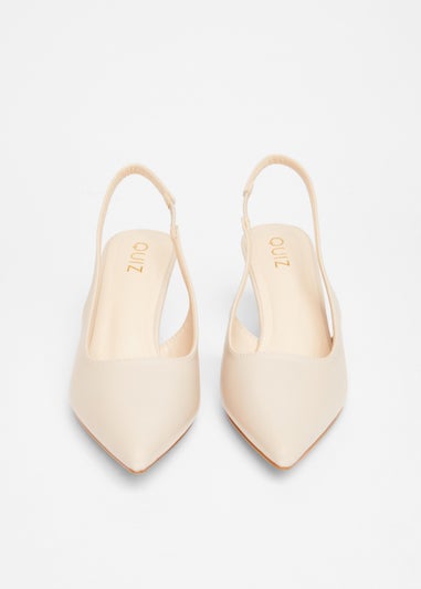 Quiz Natural Slingback Low Court Heels