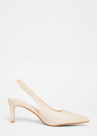 Quiz Natural Slingback Low Court Heels