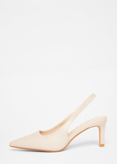 Quiz Natural Slingback Low Court Heels