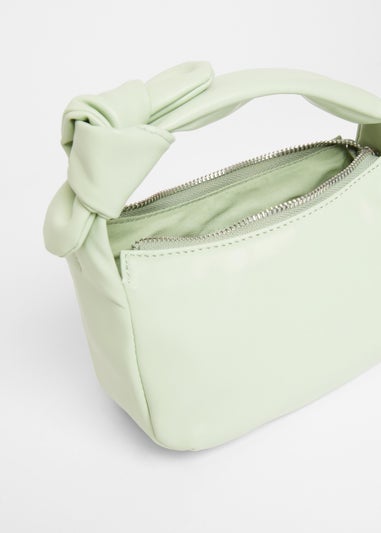 Quiz Green Knot Handle Shoulder Bag