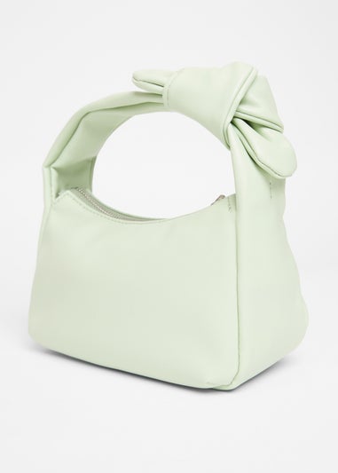 Quiz Green Knot Handle Shoulder Bag