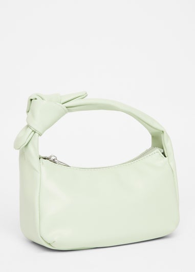 Quiz Green Knot Handle Shoulder Bag