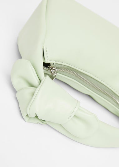 Quiz Green Knot Handle Shoulder Bag