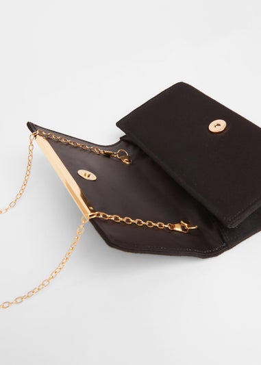 Quiz Black Long Clutch Bag